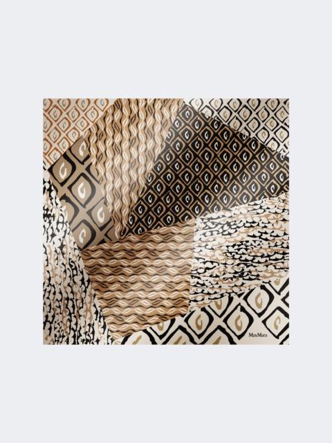 Max Mara Printed silk oversized scarf - BEIGE