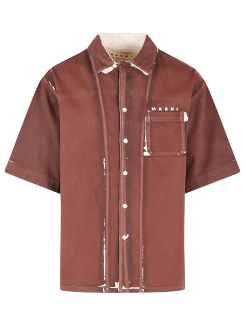 Marni Marni Brown Cotton Shirt Men