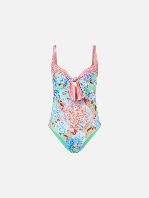 CAMILLA SWEETHEART NECK ONE PIECE WITH TIE FRONT