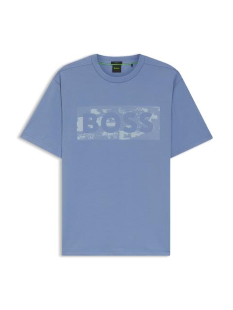 BOSS LOGO-ARTWORK T-SHIRT IN STRETCH COTTON