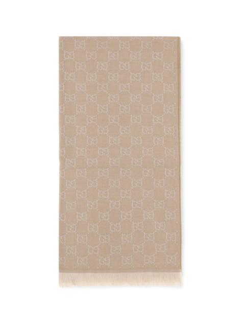GUCCI Gucci Women Gg Supreme Embroidered Wool Scarf