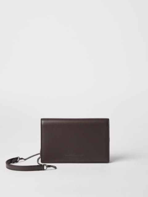 Brunello Cucinelli Calfskin wallet with detachable precious strap