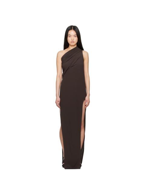 Rick Owens Brown Hollywood Athena Arrowhead Maxi Dress