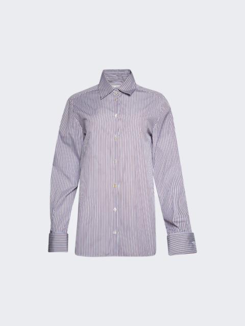 AMIYA Britannia Shirt Blue, Red, And Brown Pinstripes