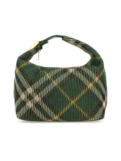 Burberry Embroidered Nylon Medium Peg Handbag