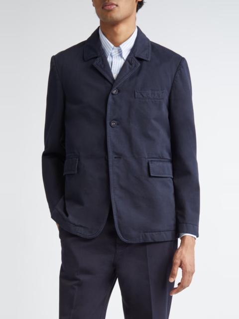 Thom Browne Thom Browne Unstructured Cotton Twill Jacket in Navy at Nordstrom