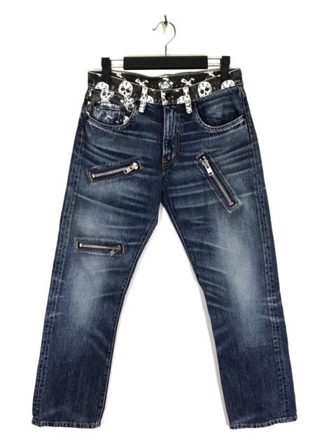 Other Designers Designer - Made In Japan RNA INC SLANG Sculls Zipper Denim Jeans
