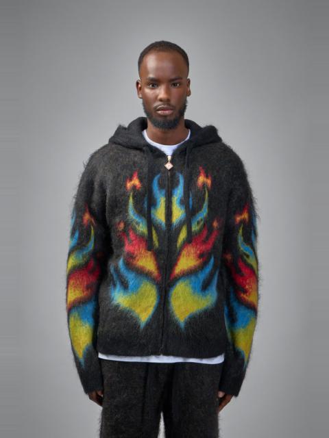 CASABLANCA Mohair Zip Hoodie Laurel Flame