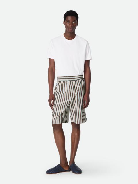 Bottega Veneta Stripe Cotton And Linen Shorts