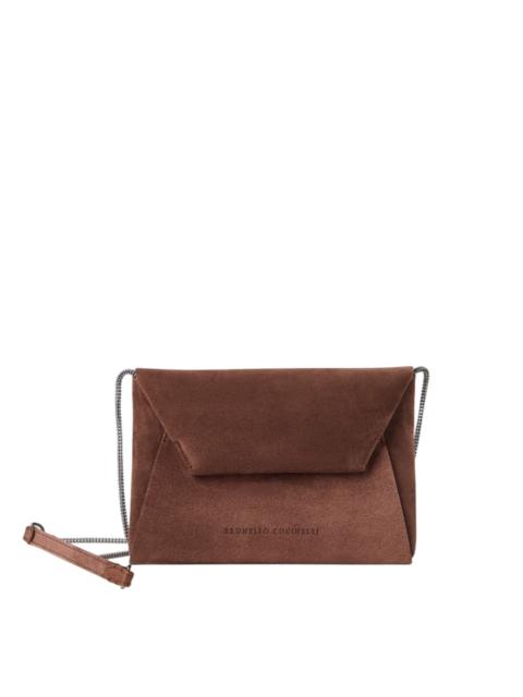 Brunello Cucinelli Bc duo clutch bag in suede with monili