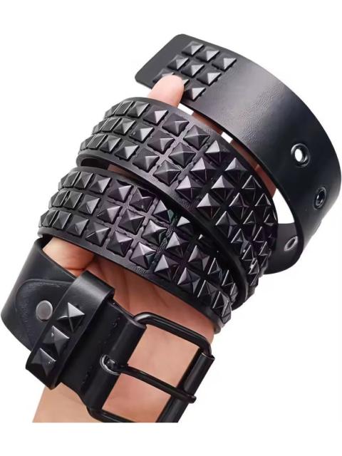 Other Designers Japanese Brand - Triple Row Pyramid Studded Belt - Punk / Grunge