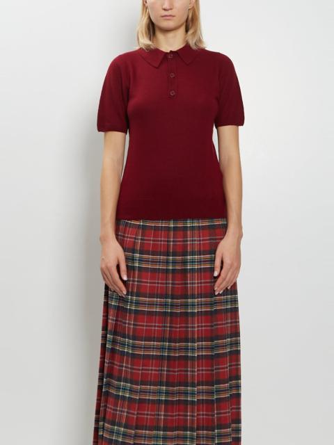 META CAMPANIA COLLECTIVE Josh Felted Cashmere Polo — Burgundy