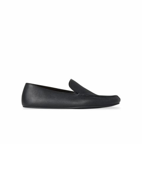 The Row Leo Leather Slippers black