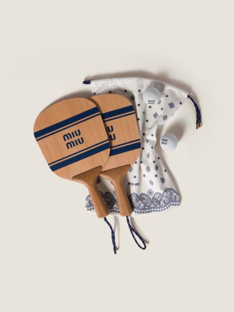 Miu Miu Wood beach racket set