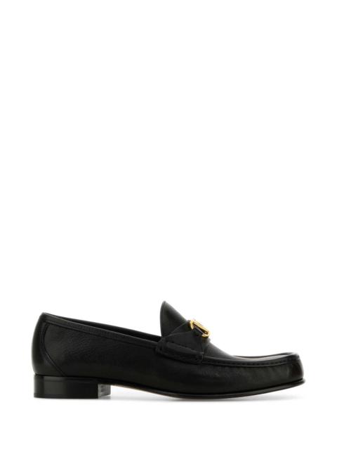Valentino Valentino Garavani Men Black Leather Vlogo Loafers