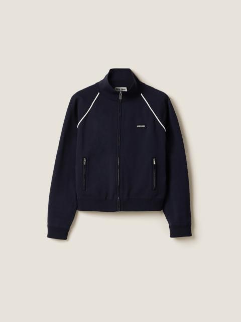 Miu Miu Technical yarn zipper cardigan