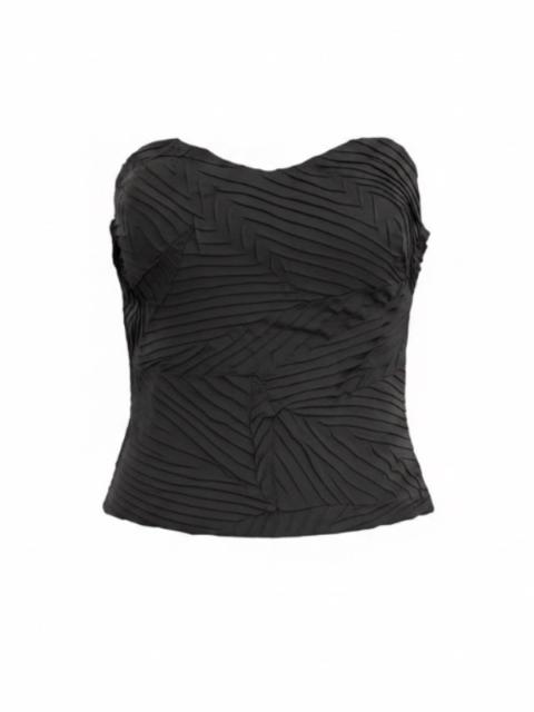 ULLA JOHNSON Heleen Satin Bustier Top in Noir