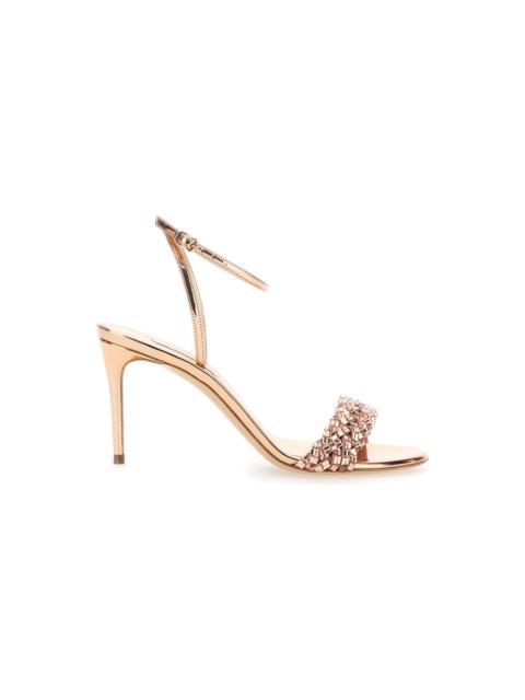 CASADEI 'starlink' Pink Sandals With High Stiletto Heel And Braided Embellishment In Ecoleather Woman