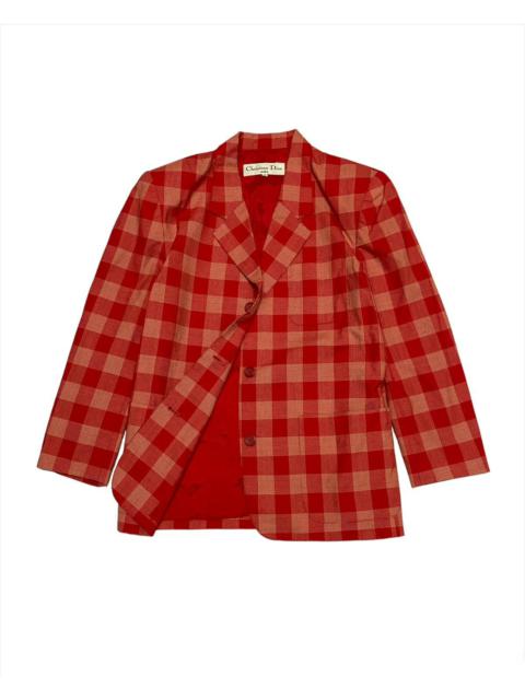 Dior Christian Dior Monsieur - Vintage CD Christian Dior Checker Red Style Blazer Jacket