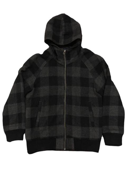 Yohji Yamamoto Kansai jeans wool mohair flannel hooded Zipper jacket