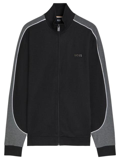 BOSS Boss Logo Panelled Cotton-blend Track Jacket
