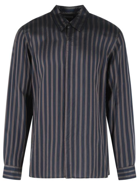 Dries Van Noten Dries Van Noten 'Carvies' Navy Cupro Shirt Men