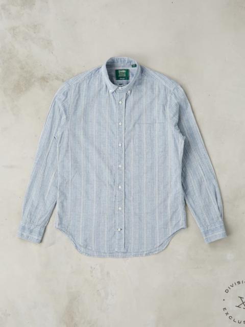 Gitman Vintage Japanese Cotton/Linen Dobby Stripe - Blue