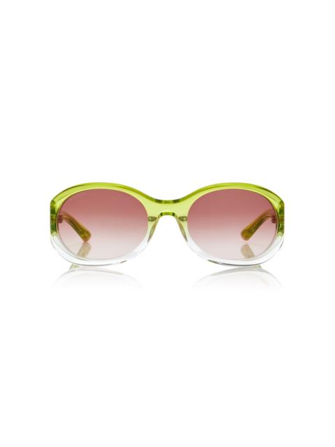 GUCCI Round-Frame Acetate Sunglasses green