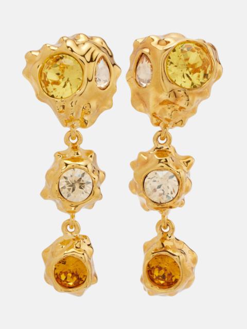 Oscar de la Renta Crystal-embellished drop earrings