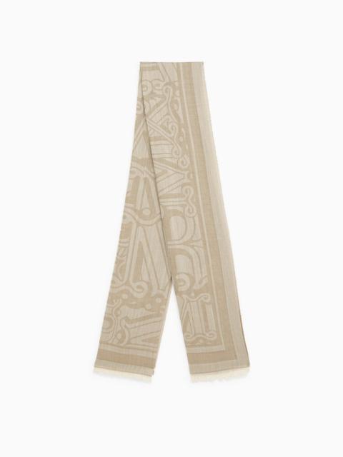 Max Mara Dove-Coloured Scarf In Wool And Silk Blend Women