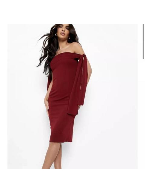 Other Designers Boohoo Women's Red and Burgundy Dress