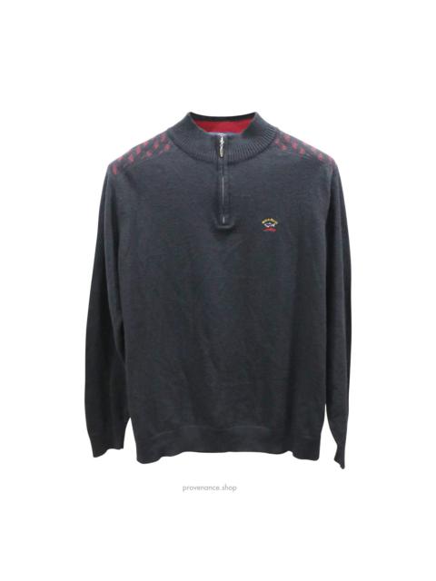 Yachting Quarter-Zip Wool Sweater - Black