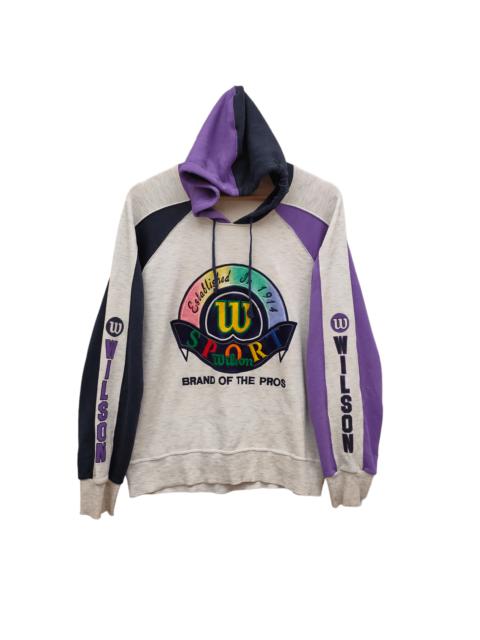 Other Designers Vintage × Wilson - 80s Distressed Wilson Embroidery Multicolor Hoodie Sweater
