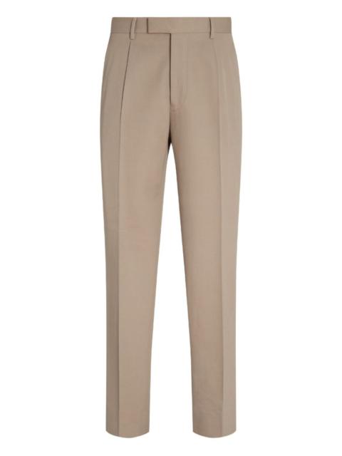 ZEGNA pleated cotton wool trousers
