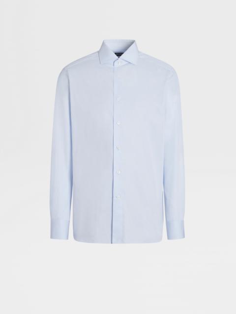 ZEGNA LIGHT BLUE CENTOVENTIMILA COTTON MICRO-STRIPED SHIRT