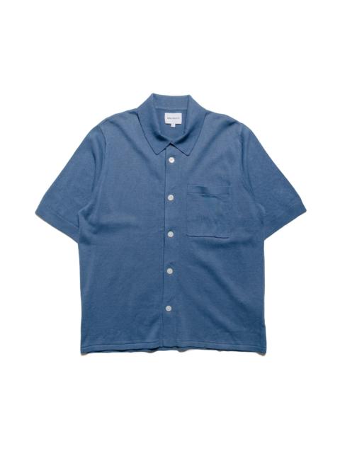 NORSE PROJECTS Rollo Cotton Linen SS Shirt Calcite Blue