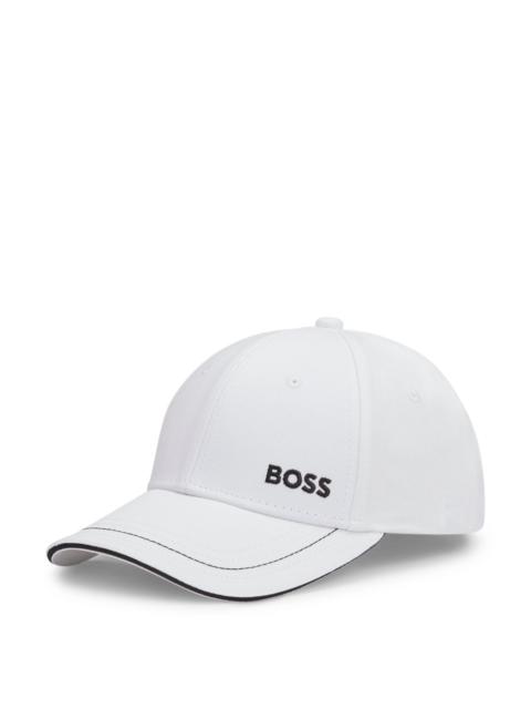BOSS COTTON-TWILL CAP WITH EMBROIDERED LOGO AND METAL BUCKLE