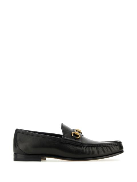 GUCCI Gucci Men Black Leather Loafers