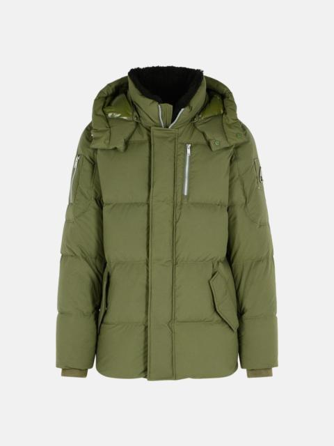 MOOSE KNUCKLES 'EVEREST 3Q' NYLON AND GREEN COTTON DOWN JACKET