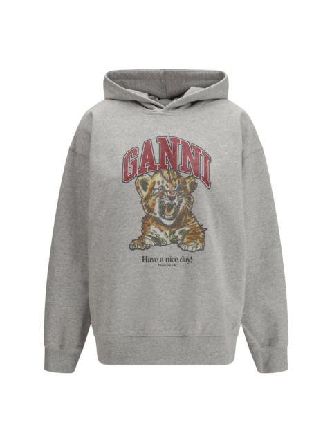 GANNI Ganni Women Isoli Hoodie Beaded Baby Tiger Print