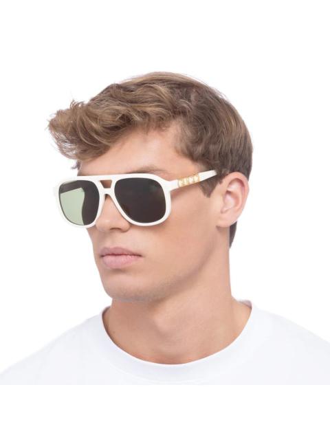 GUCCI NEW GUCCI GG1188S 005 AVIATOR WHITE UNISEX SUNGLASSES GUCCI