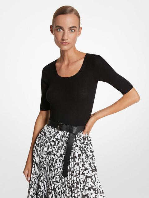 MICHAEL KORS COLLECTION Cashmere Three-Quarter Sleeve Sweater