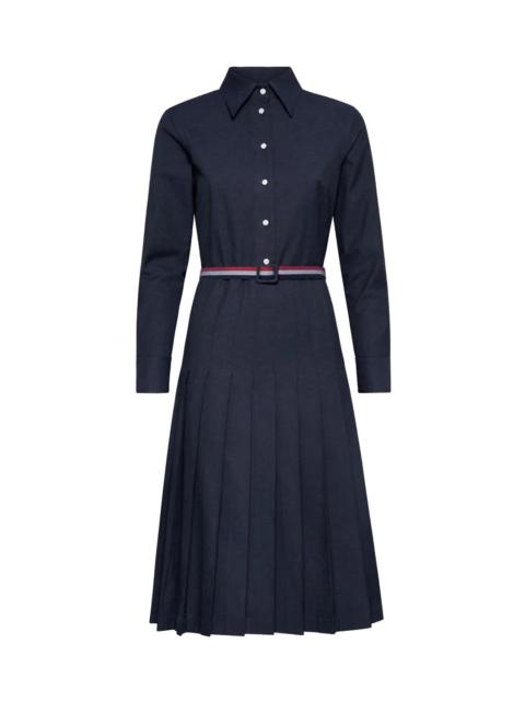 Thom Browne KNEE LENGTH LONG SLEEVE PLEATED DRESS