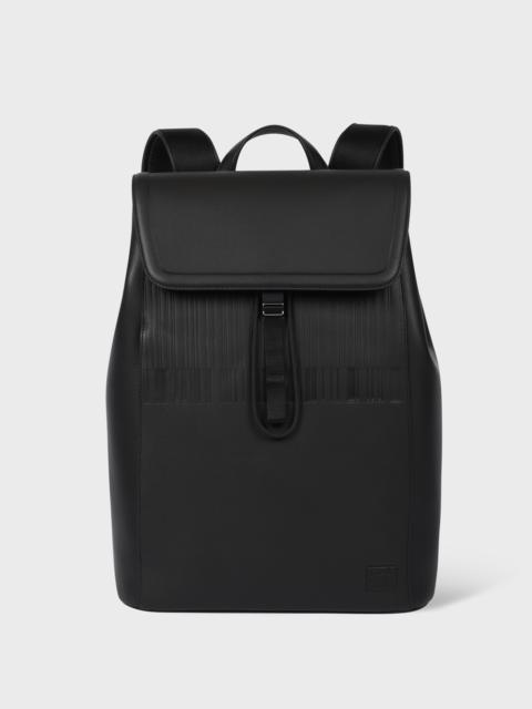 Paul Smith Dark Brown Leather 'Shadow Stripe' Backpack