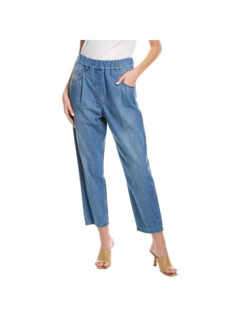Brunello Cucinelli Brunello Cucinelli Wolight Blue Relaxed Denim Trousers