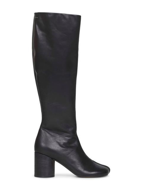 MM6 Maison Margiela Black leather Anatomic Stitch boots