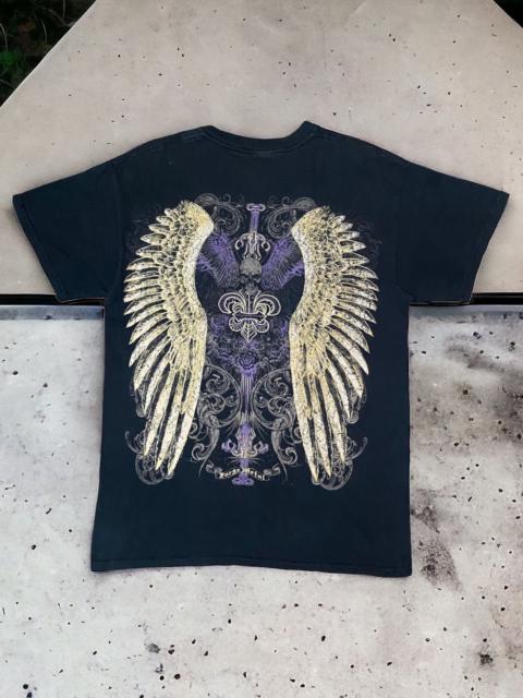 Other Designers Affliction - Gildan Tee Art of Fighter Wings Skull with Religion Sword