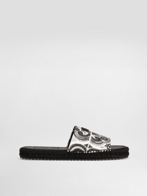 Dolce & Gabbana Majolica-print canvas espadrille sandal