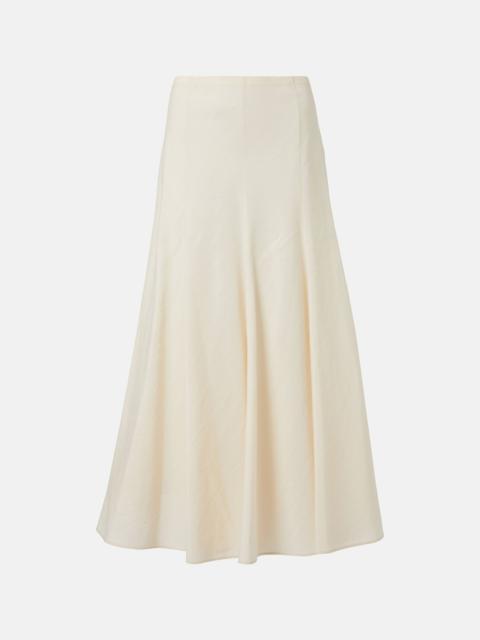 Lenno silk and cotton maxi skirt