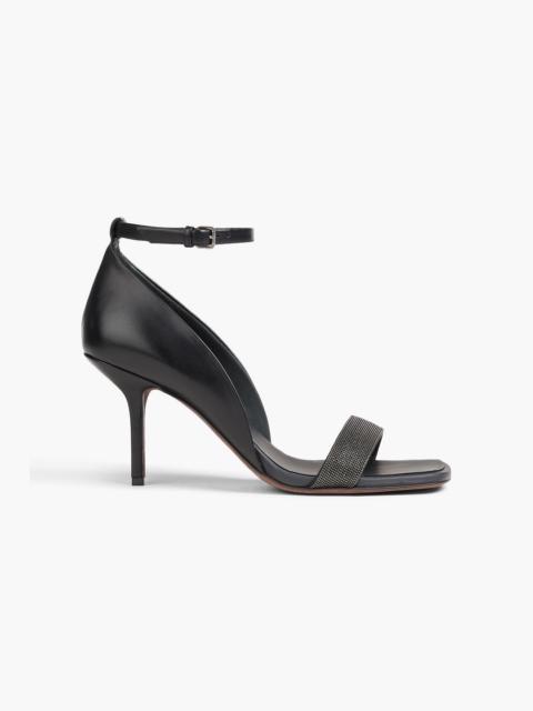 Brunello Cucinelli Bead-embellished leather sandals
